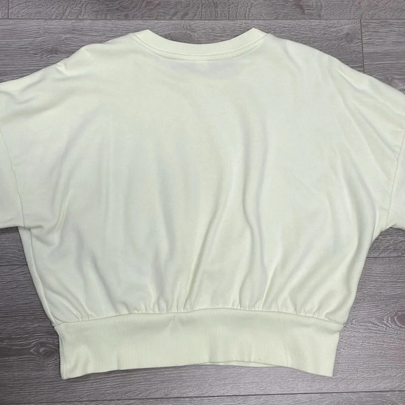 Old Navy “Choose Happy” Yellow Cropped Crewneck Sweatshirt L - Picture 14 of 16